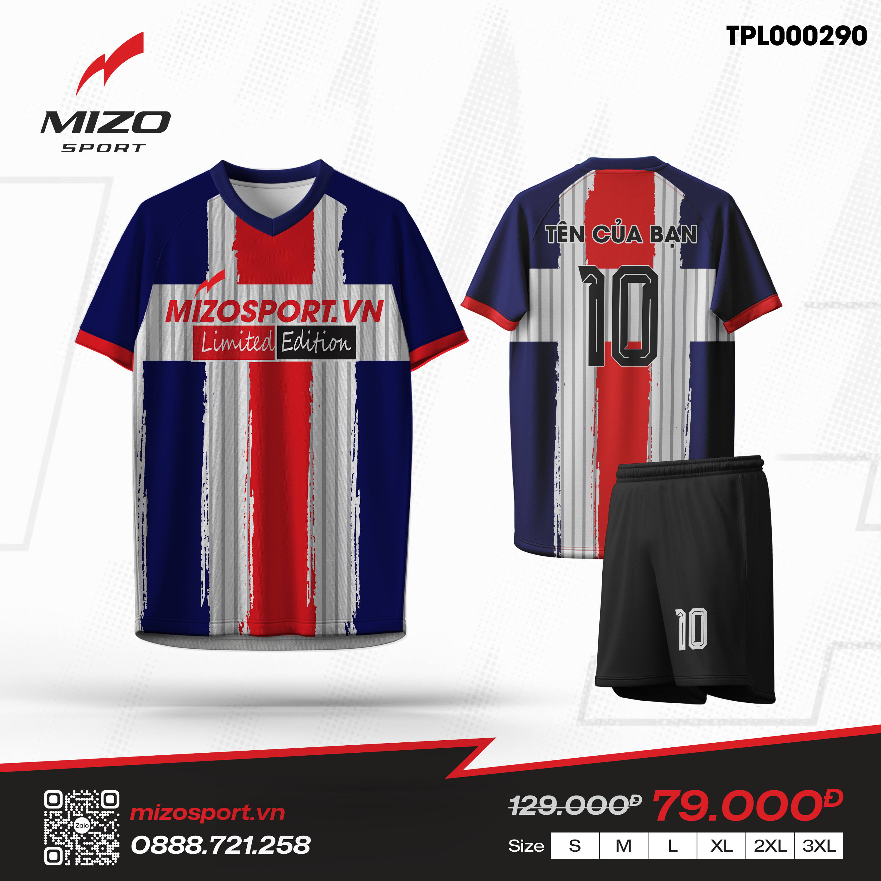 Áo bóng đá thiết kế TPL000290