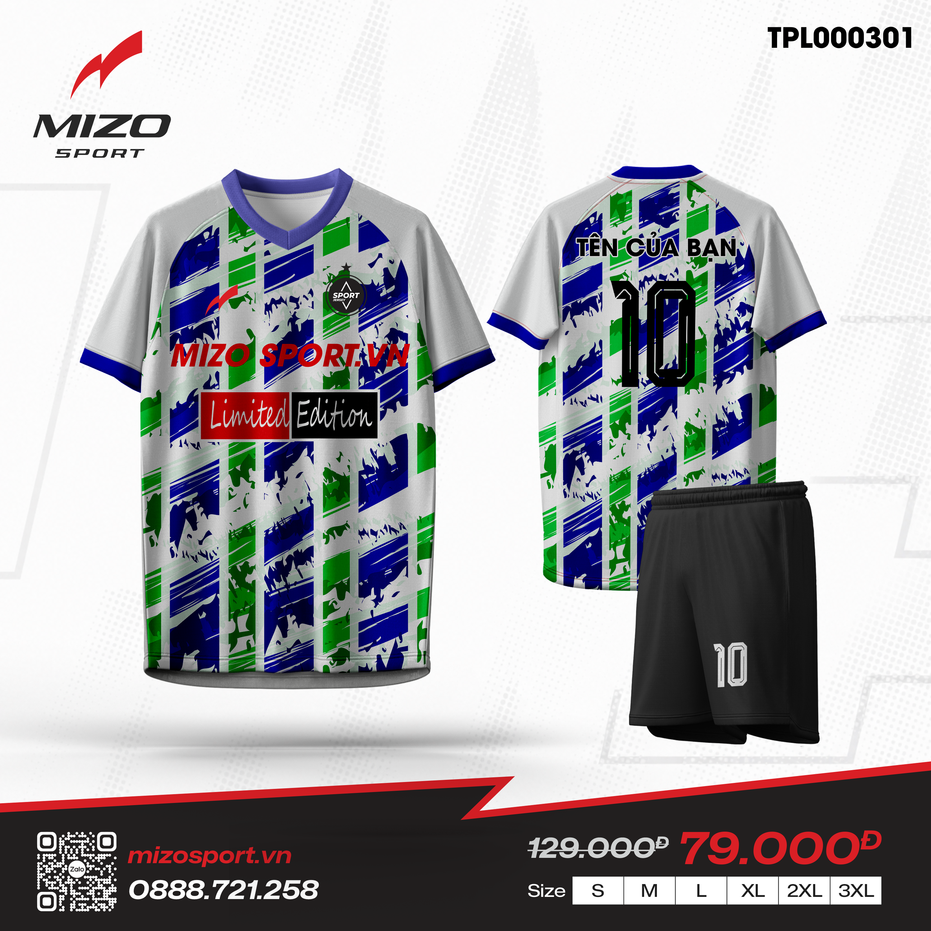 Áo bóng đá thiết kế TPL000301